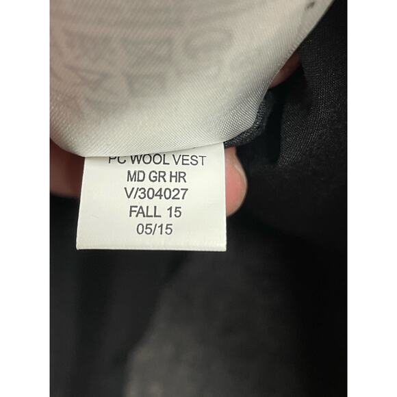 Banana Republic womens Wool blend Vest zipper Small petite gray herringbone - Picture 6 of 7